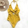 The Best Ruffle Swimsuit Women Backless Swimwear Women One Piece Swimsuit Padded Bathing Suit Ladies Beachwear Monokini Maillot De Bain Online - Hplify