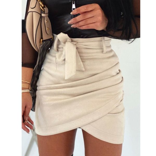 The Best Sexy Pencil Skirt High Waist Summer Ladies Bodycon Bandage Casual Mini Skirt Club Wear Online - Hplify