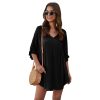 The Best Short Sleeve Tunic Top Pullover Ladies Casual Solid Loose Jumper Blouse Tee Shirt Online - Hplify