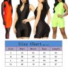 The Best Skinny Women's Playsuits  V-neck Zipper Sleeveless Female Playsuit Summer New Fashion Solid Short Romper Online - Hplify