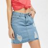 The Best Slim High Waist Ripped Skirt Fashion Ladies Faded Denim Jean Bodycon Short Mini Pencil Skirt Online - Hplify