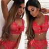 The Best Solid Color Bikinis Women Lace Up Bandage Bra High Waist Bikini Set Female Sexy Swimsuit Triangle Swimwear Bathing Suit Online - Hplify