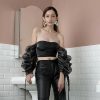 The Best Solid color Off Shoulder Top Blouse Ladies Holiday Party Tops Shirt Online - Hplify