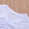 The Best Solid White Casual Tops Camis Women's Summer Short Sleeve Bandage Tops Casual Vest Tank Tops T-Shirt Online - Hplify