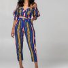 The Best Striped Women Jumpsuit Off Shoulder Strapless Romper Ladies Summer Casual Long Pants Trouser Streetwear Online - Hplify