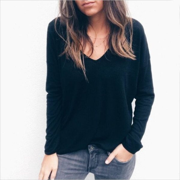 The Best Stylish Women Lady Tops Casual Floral Lace Backless V Neck Long Sleeve Blouse Shirt Summer Autumn Tops Online - Hplify