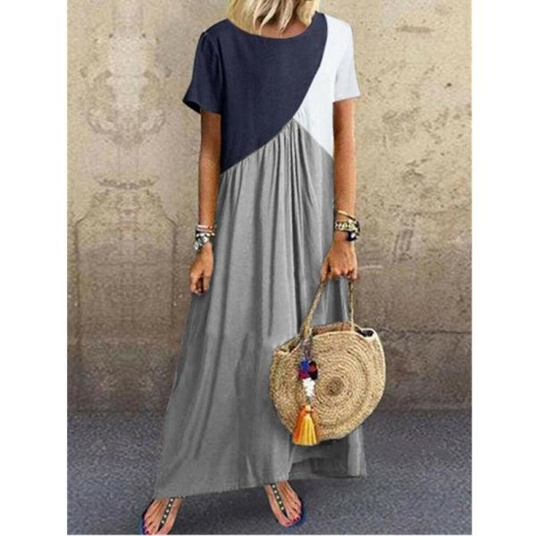 The Best Summer Dress For Women Ladies Boho Maxi Dress Casual Short Sleeve Office Dress Holiday Beach Sundress Plus Size Online - Hplify