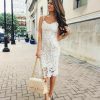 The Best Summer Dress Ladies Holiday Party Sleeveless Bodycon Sexy Short Mini Lace Sundress Online - Hplify