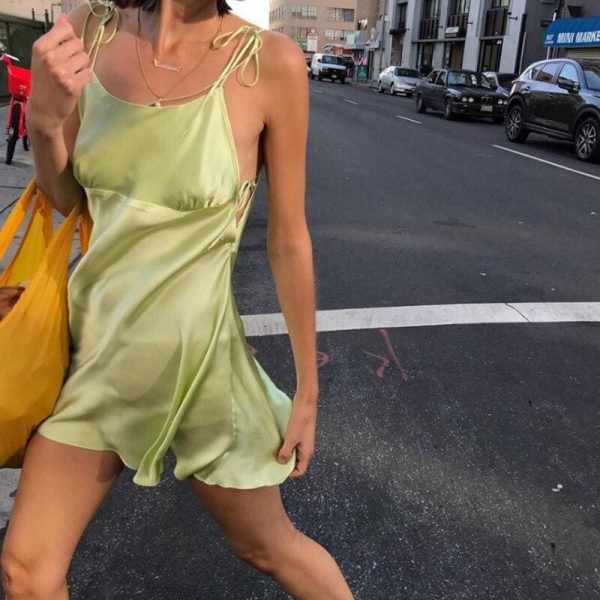 The Best Summer Fashion Women's Bandage Bodycon Sleeveless Backless Sleepwear Party Club Slim Mini Dress Nightwear Online - Hplify