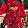 The Best Summer Holiday Women 2 Piece Set Off Shoulder Blouse Plus Skirts Bandage Bandeau Crop Top Skirt Beach Outfit Sundress Online - Hplify
