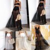 The Best Summer Holiday Women Mesh See-Through High Waist Long Maxi Polka Dots Skirt Online - Hplify