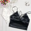 The Best Summer Satin Crop Tops Women Bralette Bustier Bra Vest Shirt V Neck Ladies Tops Online - Hplify