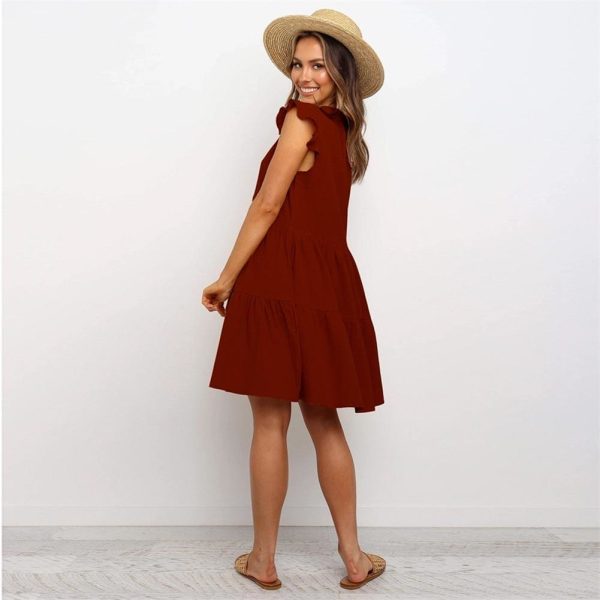 The Best Summer Smock Dress Tops Ladies Holiday Beach Casual Loose Shirt Sundress Online - Hplify