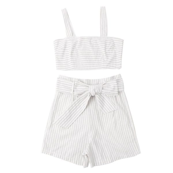 The Best Summer Strapless Top And Shorts 2 Pcs/set Online - Source Silk