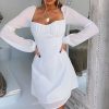 The Best Summer Women Bandage Bodycon Long Sleeve Sundress Ladies Mesh Perspective Backless Party Club Mini Dress Online - Hplify