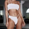 The Best Summer Women Bandage One Shoulder Bra Thongs Bikini Push-up Bra Swimsuit Bathing 2pcs Set Swimwear Beachwear Online - Hplify