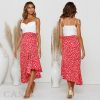 The Best Summer Women Boho High Waist Maxi Long Skirts Fashion Print Elastic Waist Beachwear Chiffon Casual Skirt New Online - Hplify