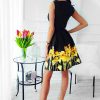 The Best Summer Women Casual Strappy Dress New Fashion Boho Floral Sundress Ladies High Waist Beach Holiday Sundress Lady Clothing Online - Hplify