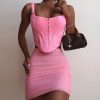 The Best Summer Women Casual Tank Vest Clubwear Sleeveless Square Neck Tank Tops Bandeau Slim Fit Solid Crop Tops Blouse Online - Hplify