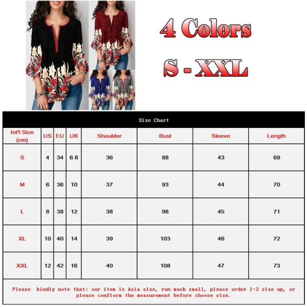 The Best Summer Women Casual Tops Blouse New Fashion Ladies Bell Sleeve Floral V Neck Tops Shirt Tunic Summer Holiday Clothes Online - Hplify