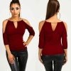 The Best Summer Women Cotton Blouse Shirt Leakage Shoulder Ladies Slim Casual Female Tops Tees Women Clothes Hot Online - Hplify