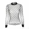 The Best Summer Women Crop Top Clubwear Fashion Plaid Casual Long Sleeve See-Through T-Shirt Beach Holiday Slim Fit Tees Online - Hplify