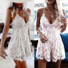 The Best Summer Women Lace Short Mini Dress Ladies Bodycon Sleeveless Summer Holiday Party Boho Beach Mini Dress Sundress Online - Hplify