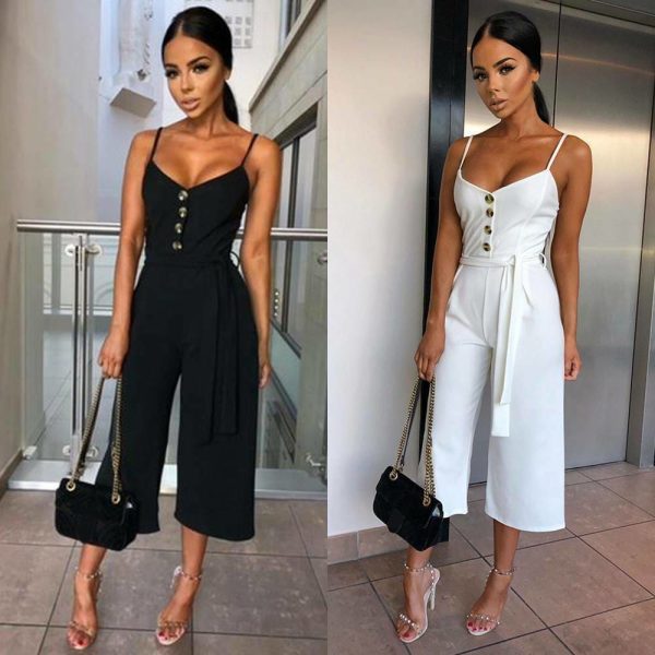 The Best Summer Women Ladies Clubwear Playsuit Fashion Bodycon Party Jumpsuit Romper Trousers Casual Loose Linen Cotton Jumpsuit Online - Hplify