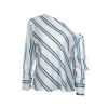 The Best Summer Women New Striped Loose Blouse Fashion Ladies Off Shoulder Lace Up Shirts Female Elegant Tops Blouses Online - Hplify