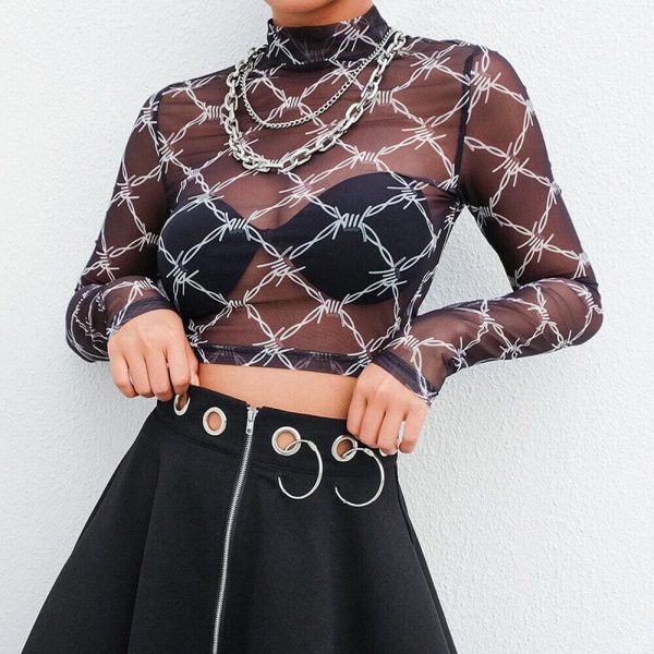The Best Summer Women O-neck Chic Ladies Tops Loose Long Sleeve T-Shirt Casual See Through Stylish Slimmer Fashion Women Tees Online - Hplify