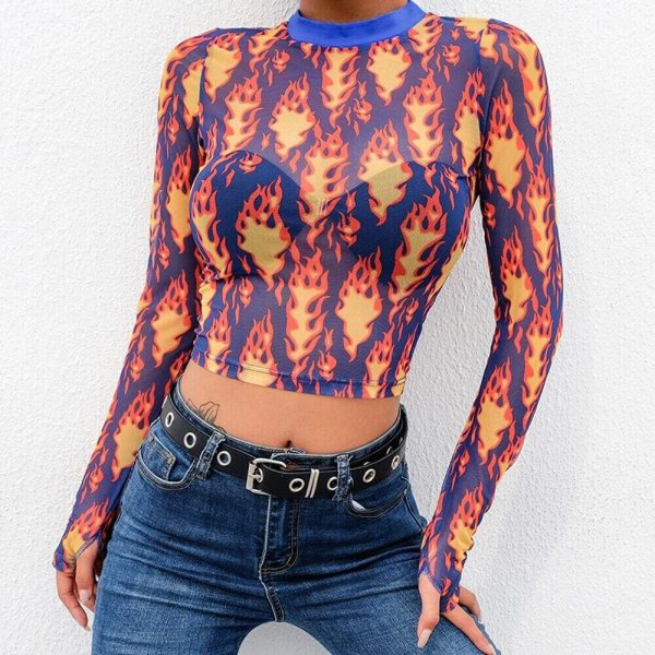 The Best Summer Women O-neck Chic Ladies Tops Loose Long Sleeve T-Shirt Casual See Through Stylish Slimmer Fashion Women Tees Online - Hplify
