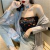 The Best Summer Women Off-shoulder Tube Crop Tops Strapless Bra Tank Casual Ladies Fashion Printed Vest Cami Top Online - Hplify