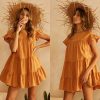 The Best Summer Women Ruffle Sleeveless Evening Party Beach Holiday Loose Dress Simple Casual Solid Vacation Sundress Online - Hplify
