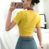 The Best Summer Women Short Sleeve V-Neck Solid Casual Bodysuit Shirt Ladies Beach Soft Slim Thin Crop Tops T-Shirt Online - Hplify
