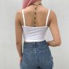 The Best Summer Women Tank Top Letter Print Overlap Cross Sling Crop Vest Blouse Slim Fit Vest Blouse Crop Tops Online - Hplify