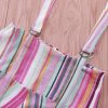 The Best Summer Women's Overalls Pocket High Waist Striped Suspender Trousers Fashion Beach Casual Loose Straps Rompers Online - Hplify