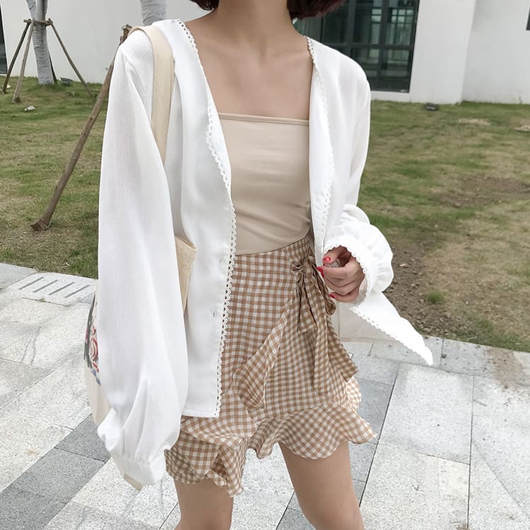 Autumn long sleeve blouses womens sun protection cardigans