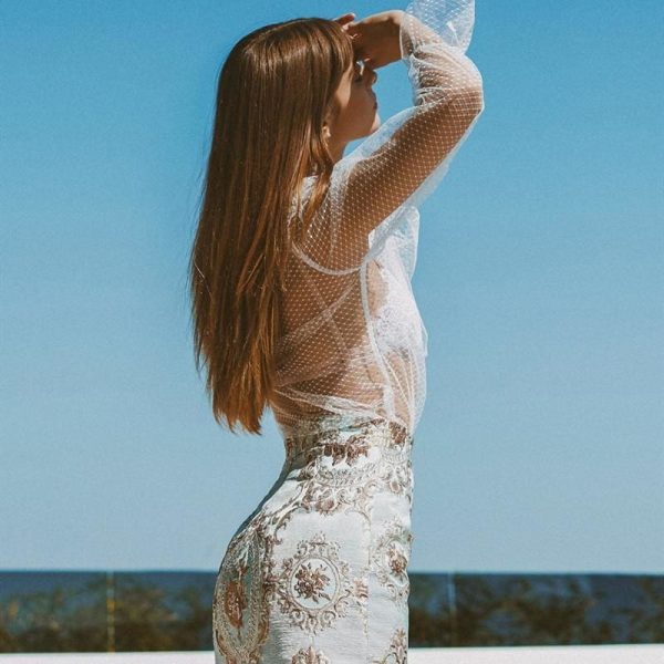 The Best Tulle Blouse Mesh Sheer Lace Hollow Tops Long Sleeve Bottoming Tee Shirt Holiday Clothing Online - Hplify