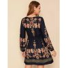 The Best Tunic Dress Lady Retro Indie Folk Element Dresses Casual Short Mini Dress Online - Hplify