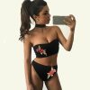 The Best Two-Pieces Women Floral Sexy Strapless Push-up Padded Bra High Waist Bandage Bikini Set Swimsuit Swimwear Bathing Suit Beachwear Online - Hplify