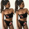 The Best Two-Pieces Women Floral Sexy Strapless Push-up Padded Bra High Waist Bandage Bikini Set Swimsuit Swimwear Bathing Suit Beachwear Online - Hplify