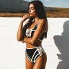 The Best Two-Pieces Women Ladies Slim Swimming Costume Lace High Waist Summer Bandge Swimwear Sport Bikini Set Bathing Suit Bechwear Online - Hplify