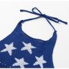 The Best USA flag stripe women camisole Halter Knitted Streetwear Tops Online - Hplify