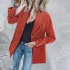 The Best Vintage Double Breasted Solid Women Blazer Pockets Jackets Female Retro Suits Coat Feminino blazers Outerwear high quality Online - Hplify