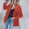 The Best Vintage Double Breasted Solid Women Blazer Pockets Jackets Female Retro Suits Coat Feminino blazers Outerwear high quality Online - Hplify