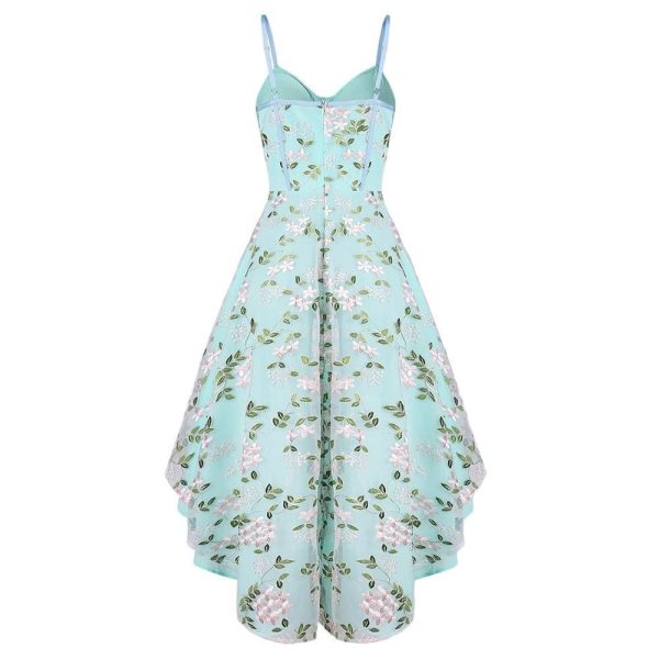 The Best Vintage Lace Embroidered Party Dress Women Trumpet Dress Online - Source Silk