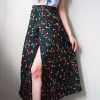The Best Vintage Leopard Print Long Skirts Women High Waist Midi Skirt Bow Tie Summer Split Wrap Skirt Ladies Green Beach Online - Hplify