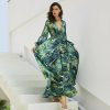 The Best Vintage Women Boho Floral V-Neck Long Maxi Dress Summer Beach Elegant Ladies Casual Long Sleeve Holiday Party Sundress Online - Hplify