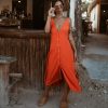 The Best Vintage Women Boho Long Maxi Dress Sexy Ladies V-Neck Backless Summer Beach Strappy Party Casual Button Sundress Online - Hplify