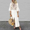 The Best Vintage Women Fashion Boho Long Maxi Dress Summer Holiday Floral Ladies Casual Short Sleeve Loose Sundress Online - Hplify
